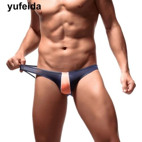 Sexy Mens Briefs Underwear Soft Breathable Underpants Transparent U convex Jockstrap Sexy Big Pouch Male Gay Sissy Panties