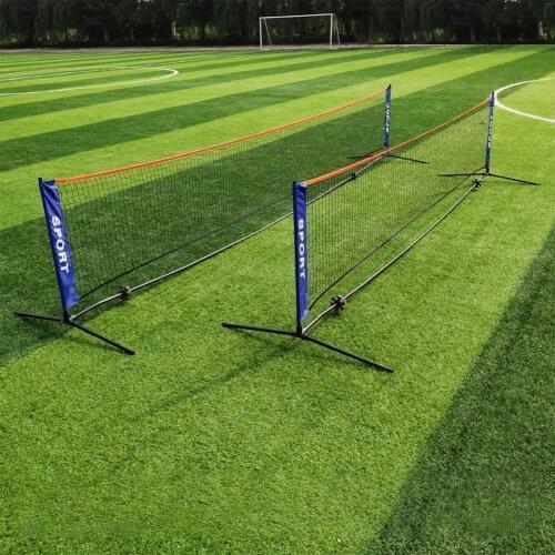 Badminton Net Thicker Foldable Easy Setup Nylon Multi Sports Net with Poles Fast Assembly Portable Tennis Soccer Tennis Net for