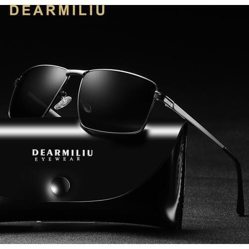 DEARMILIU 2019 Design Mens Polarized Sunglasses Women Driving Blue Mirror Square Sun Glasses Male UV400 Gafas De Sol shades Men