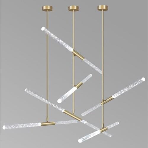 Modern LED Chandelier lighting Nordic Iron and Glass Hanging lights For living room bedroom Restaurant Gold/Black Pendant lamp