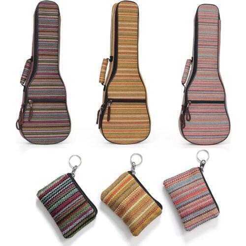 None 23 inch National Style Ukulele Bag Hawaii Small Guitar Ukulele Backpack Case Adjustable Shoulder Strap for Concert Ukeleles