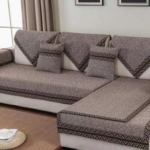 Cotton Linen Fabric Sofa Cover Slip Resistant Slipcover Seat European Couch Cover Sofa Towel for Living Room Decor