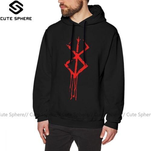Berserk Hoodie Berserk Brand Of Sacrifice Hoodies White XL Pullover Hoodie Long Length Male Cool Autumn Streetwear Hoodies