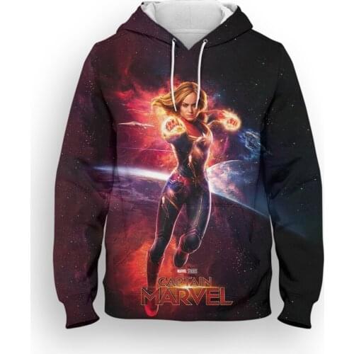 3D Print Captain Marvel Mens Sweatshirt Casual Spring Autumn Women Hoodies Harajuku Style Cool Children Clothes Tops
