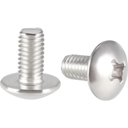 Uxcell Machine Screws, M6x12mm Phillips Truss Head Screw, 304 Stainless Steel, Fasteners Bolts 20Pcs