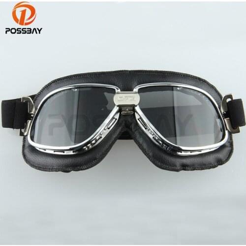 POSSBAY Vintage Motocross Glasses Mountain Bike Motorcycle Goggles Skate Ski Googles Outdoor Exercises Sports Protective Eyewear