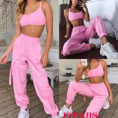 Womens Sports Wear Set Gym Running Suit Sleeveless Fitness Crop Top + Pants Shorts Leggings Workout Tracksuit