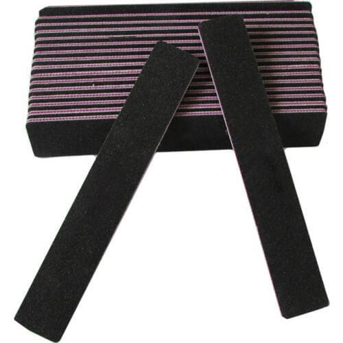 10pcs Black Nail Files 100/180 Double Side Wide Straight Nail Sanding File Manicure Acrylic Nail File Salon Tools Free shipping
