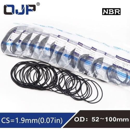 10PC/lot Rubber Ring NBR Sealing O Ring CS1.9mm OD52/54/55/56/60/62/65/70/75/80/85/90/92/95/100mm O-Ring Seal Gasket Ring Washer