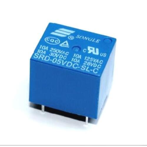 Free shipping 10pcs SRD-05VDC-SL-C 5VDC 10A Power relay PCB Type T73-5V 5 feet SRD-05VDC-SL-C New and original