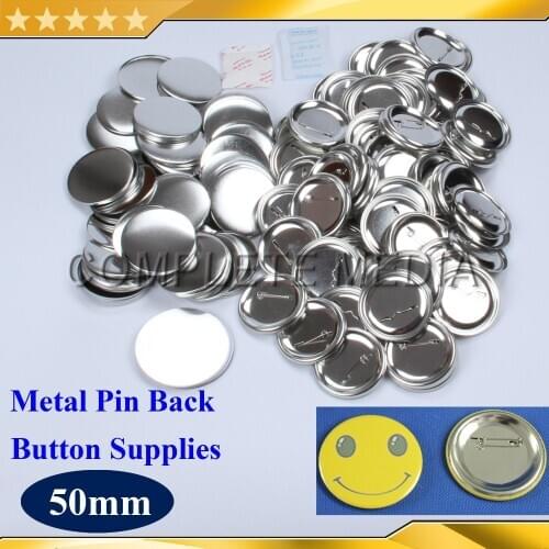 100 Sets of 2" 50mm Pin Back Metal Pinback Button Supply Materials for Professional All Steel Badge Button Maker