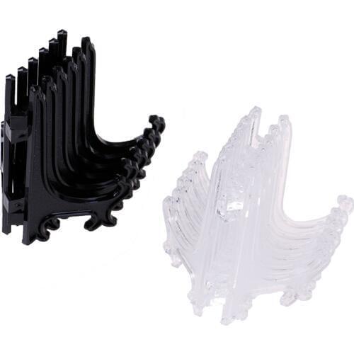 12 Pcs Portable Picture Frames Photo Book Pedestal Holder Display Stand Stander Black/Clear 3inch Plastic Easels Plate Holders