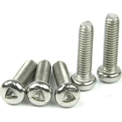 20Pcs M4 Stainless Steel Pan Round head Screws Positive triangle groove Anti-theft mechanical Screw bolt 6mm-20mm L