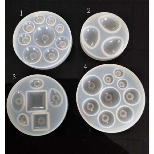 4 DIY time gem crystal epoxy silicone mold drop half mold