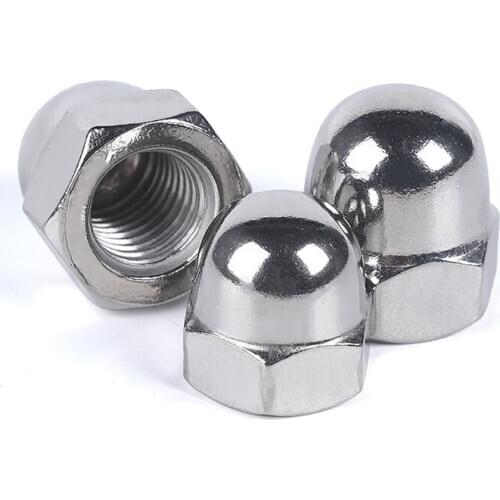 5/100pcs M3 M4 M5 M6 M8 M10 M12 M14 M16 304 A2-70 Stainless Steel Hex head Acorn Nut Cap Decorative Cover Semicircle Dome Nuts