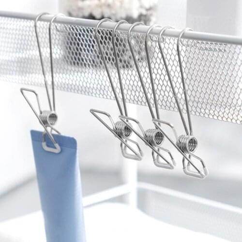 5Pcs/Set Clothing Clamps Clothes Pins Holders Heavy Duty Multi-purpose Stainless Steel Clothespins Laundry Chip for Clothesline