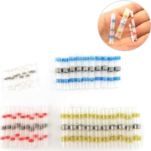 50pcs Waterproof Electrical cable wire Connector Heat Shrink Butt Sleeve Seal Soldering Terminals Insulated Solder Tube