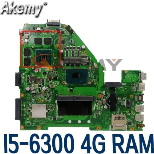 Akemy X550VQ Mainboard for ASUS X550VX X550VQ FZ50VX FH5900V X550VX Laptop motherboard tested original I5-6300HQ GT940M 4GB RAM