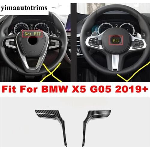 Accessories Fit For BMW X5 G05 2019 2020 2021 Steering Wheel Panel Frame Decorative Cover Trim Carbon Fiber Interior Refit Kit