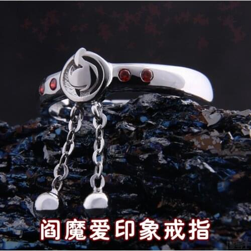 Anime Rings Jigoku Shojo Enma Ai 925 Sterling Silver Finger Ring Fashion Jewelry Limit Adjustable Take Photo Props Xmas Gift