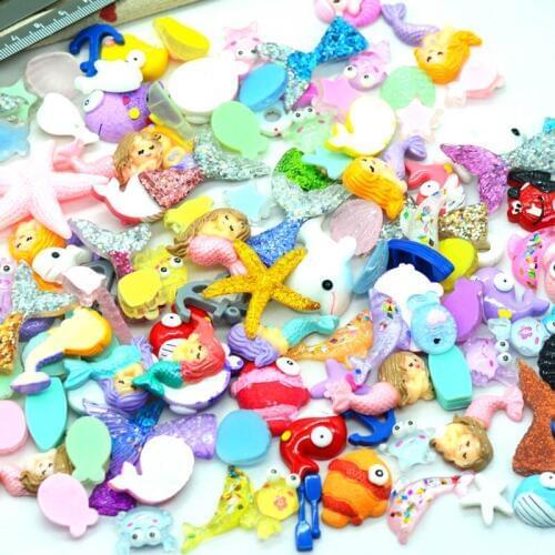 Assorted Resin Flatback Ocean Animal Cabochons Surprise Bag Summer Beach Theme Scrapbooking Lucky Bag Slime Filler Fukubukuro