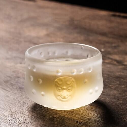 Dragon Phoenix Lucky Gluttony Coloured Glaze Tea Cup Single Cup Puer Kung Fu Tea Set Chinese Teacups Drinkware Accessories Gifts