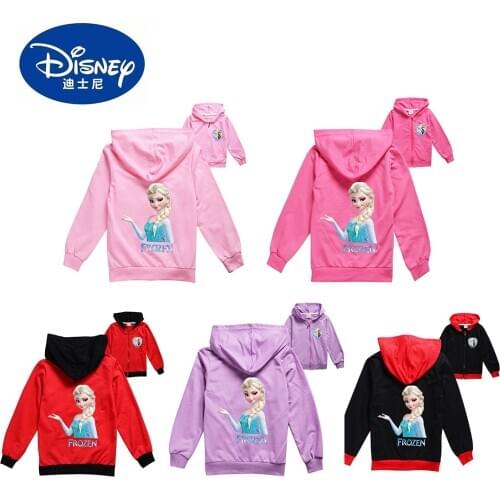 Disney Frozen Elsa Anna Printing Coat Girl Printing Hoodie Zipper Shirt Cartoon Tracksuit Children Clothing Coat Sweat Shirts