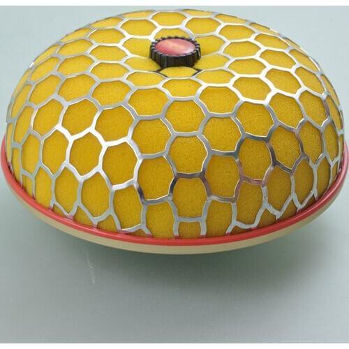 For 3" Universal CHROME MESH SHORT RAM COLD INTAKE MUSHROOM AIR FILTER Yellow [QPL148]
