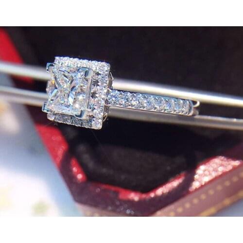 Huitan Temperament Princess CZ Rings 2021 Wedding Trend Eternity Ring for Women Anniversary Love Gift Engagement Classic Jewelry