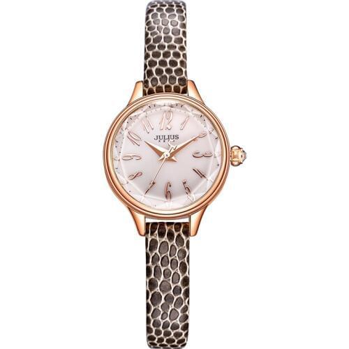 JULIUS 2018 Winter New Crocodile Genuine Leather Strap Rose Gold Watches Women Lady Fashion Dress Wrist Watch Hours Clock JA-932
