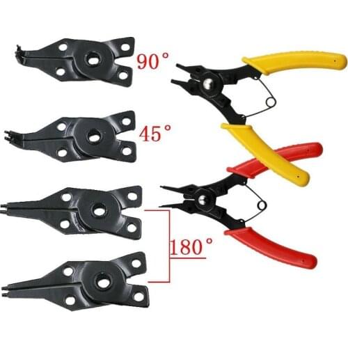 JUSTINLAU 4 IN 1 Multifunctional Snap Ring Pliers Internal External Ring Remover Retaining Circlip Pliers