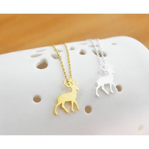 Tiny Rudolph necklace Antler Reindeer Horn pendant Winter Jewelry Holiday Gift