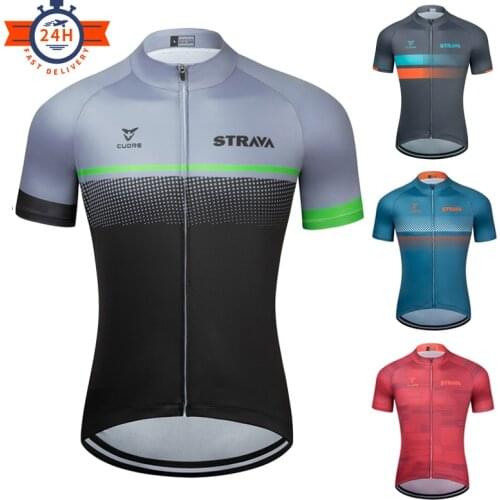 Summer New 2021 STRAVA Cycling Jersey Mountain Bike Clothes Summer Cycling Clothing Racing MTB Bicycle Pro Cycling Sportwears