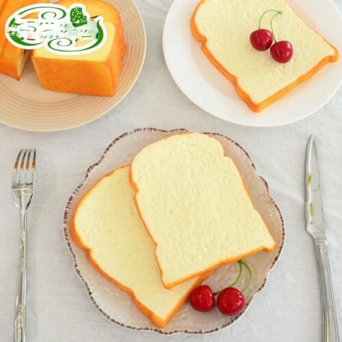 2Pic Soft Simulation Cake Model Artificial Foods Fake For Shop Home Table Decoration PU Mini Bread Kitchen Hamburger Toast