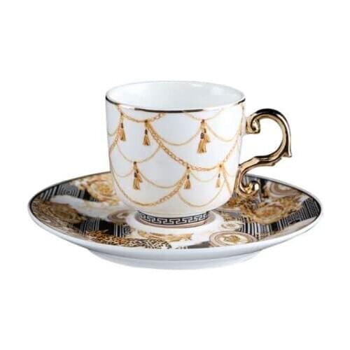 Lucky Art Leopard Bone 6-Piece Coffee Cup Set