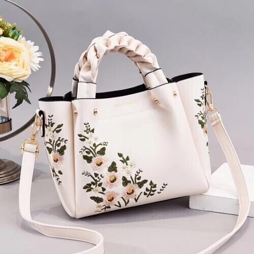 Handbag 2020 new ladies sweet flowers pu leather trend handbags fashion ladies shoulder messenger bag