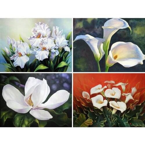 PDMDOG Diamond Art Embroidery Lily Mosaic Needlework Full Square Rhinestones Diamond Painting Flower Cross Stitch Home Decoratio