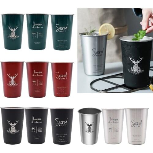 500ml Cold Drinks Beer Mug Cup Stainless Steel Gargle Cup for Bar ater Cold Drinks Cup Household Gargle Cup