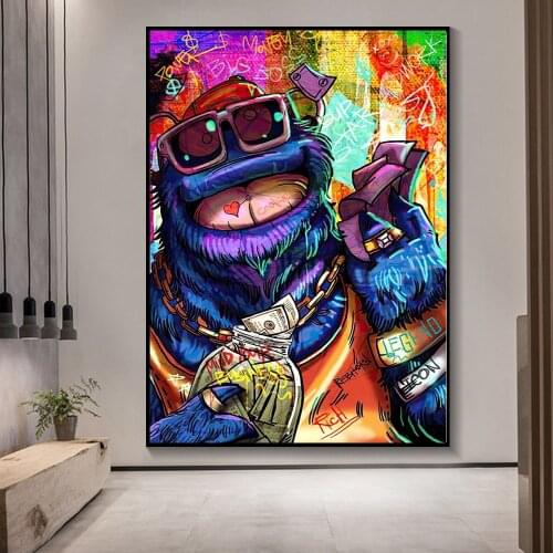 Hungry for Money Graffiti Canvas Poster Wall Art Prints Posters I Call Legend Rich Graffiti Picture for Living Room Home Decor