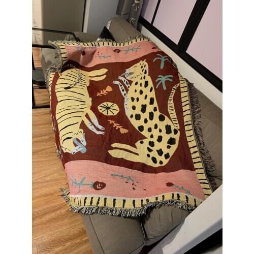 Casual Blankets Carpet Decoration Pink Panther Carpet Sofa Leisure Carpet Original Single Tapestry Sofa Mat