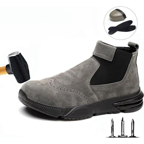 Work Shoes Men Electric Welding Anti-Scalding Labor Insurance Shoes Women Anti-Smashing Anti-Stab Penetration High-Top Men Shoes