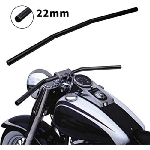 7/8 inch Motorcycle Handlebar 22mm Black Drag Straight Bar Cafe Racer for Honda Kawasaki Yamaha Suzuki Chopper Bobber