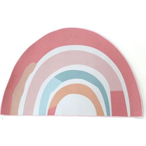 Cute Rainbow Carpet Absorbent Non-slip Baby Play Mat Soft Thickened Area Rugs for Living Room Games Foot Pads