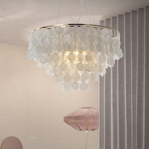Modern Shell Chandelier Gold Chrome Metal Living Room Restaurant Hanging lamp Decor Fixtures Hotel Hanglamp Suspension Luminaire
