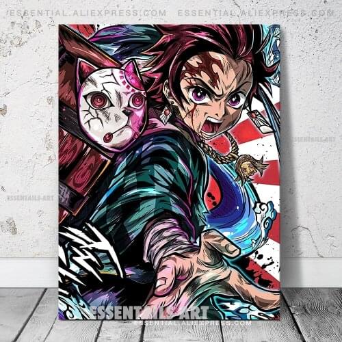 Tanjiro Kamado Kimetsu no Yaiba Canvas Decoration Prints Poster Living Room Pictures Home Decor Bedroom Study Wall Art Painting
