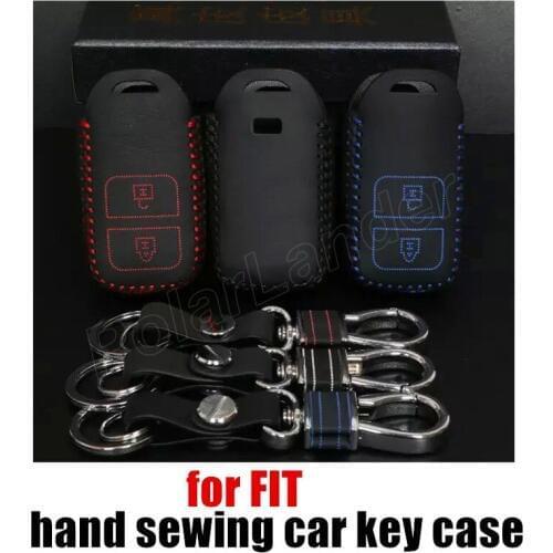 Only Red Hand sewing car key cover car styling car key case fit for for HODA VEZEL FIT genuine quality leather popular new style