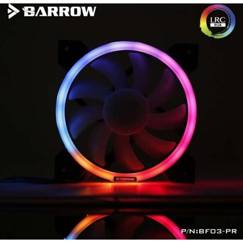Barrow pc cooling 120mm PWM RGB Fan 4PIN with Aura Adjustable ring light effect hydraulic bearing for Radiator Computer BF03-PR