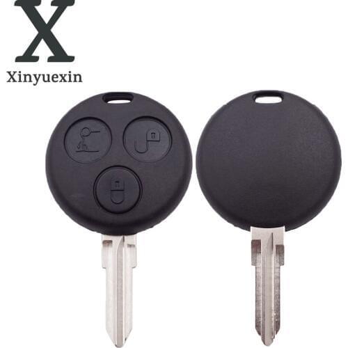 Xinyuexin Replacement 3 Button Remote Car Key Shell Fob for Mercedes Benz SMART Fortwo Uncut Blank Blade Car Styling