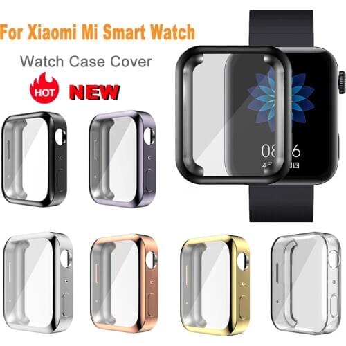 2pcs Screen Protector Cover for Mi Watch Band Cases Soft TPU Case for Xiaomi Mi Watch Anti-Scratch Shockproof Bumper Shell