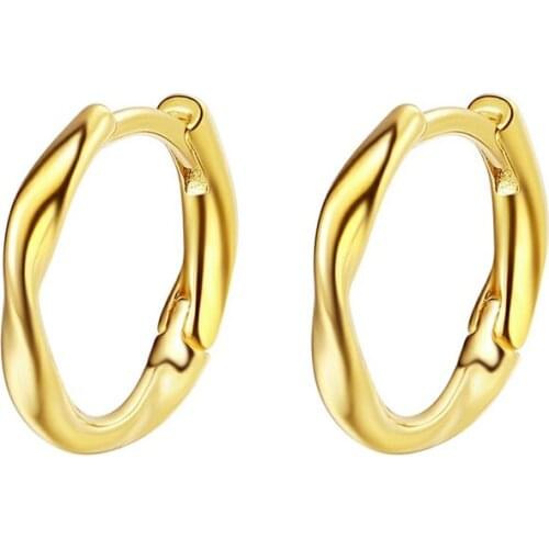 Top Quality Sterling Silver 925 Earrings For Women Jewelry Cute Gold Hoops Lady Party Accessories Trendy Princess Birthday Gift